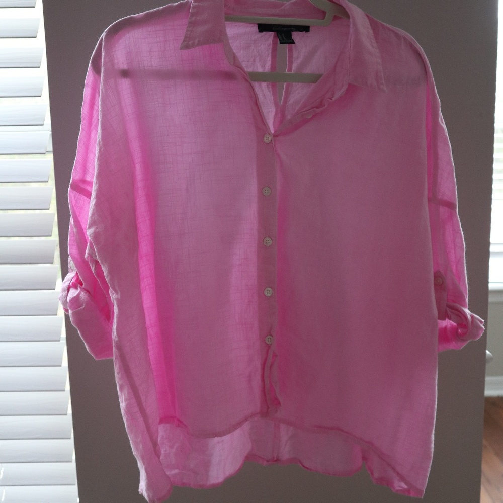 Pink button down shirt